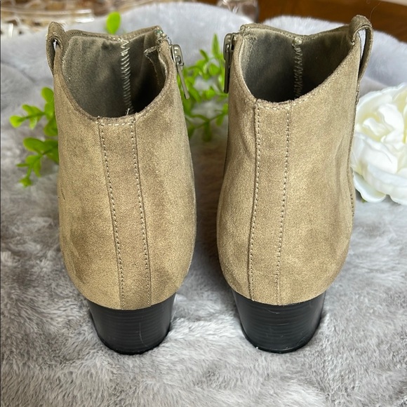 Women's Tan Suede Ankle Boots - Picture 2 of 5